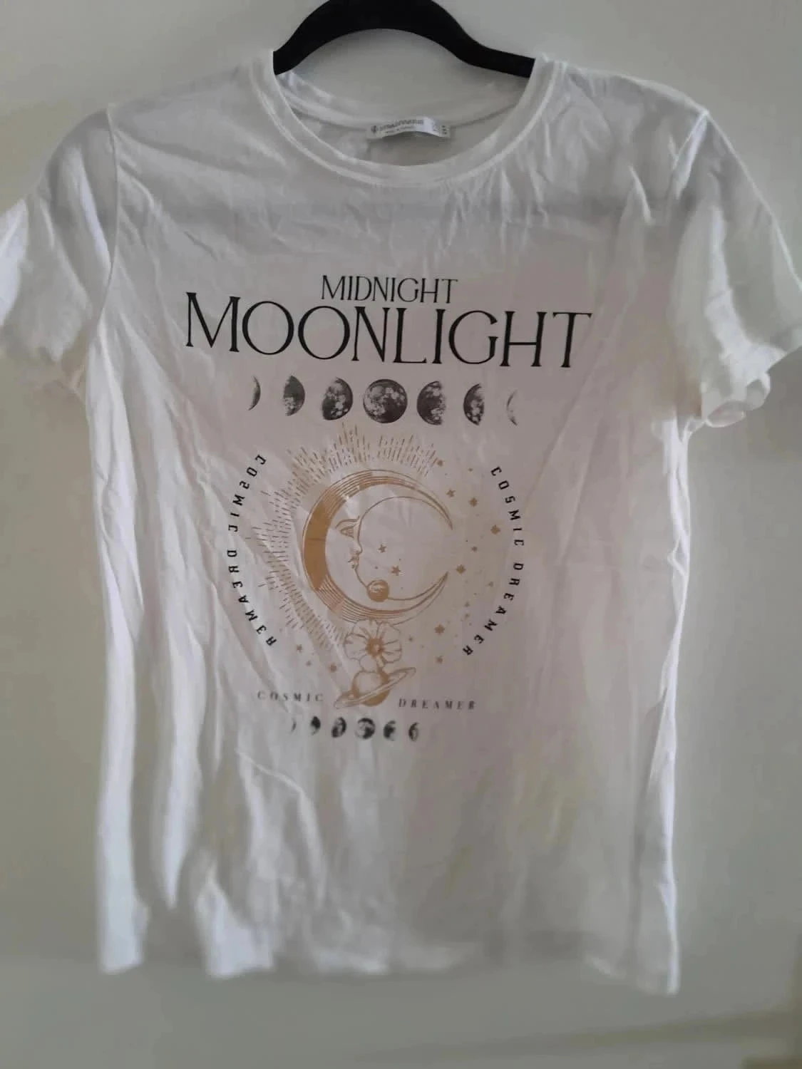 T-shirt femme blanc imprimé, taille M, Marque Stradivarius